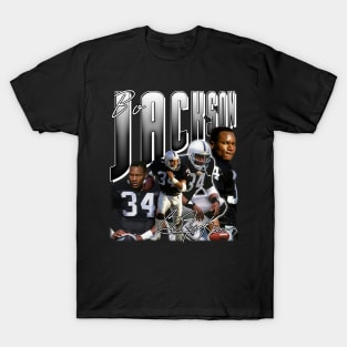 Bo Jackson Bo Knows Signature Vintage Legend Baseball Football Bootleg Rap Graphic Style T-Shirt